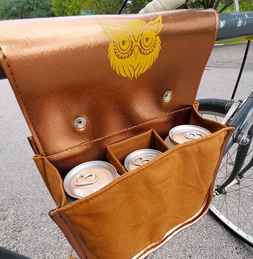 copper bike beer bag